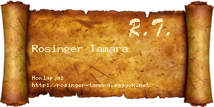 Rosinger Tamara névjegykártya